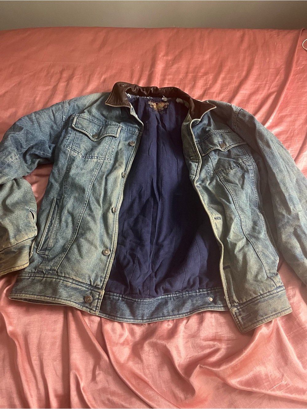 Ralph Lauren Light Blue Denim Jacket with Navy Lining